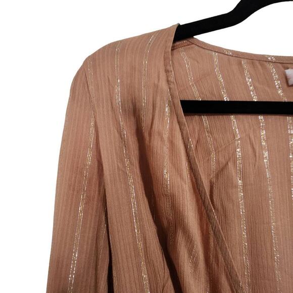 Traffic People Dress 'Shrimp' in Light Brown Size extra small wrap dress - Picture 5 of 9